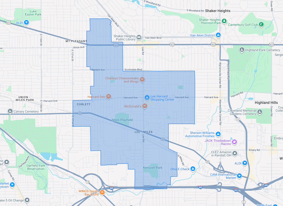 Map showing boundary of Ward 1