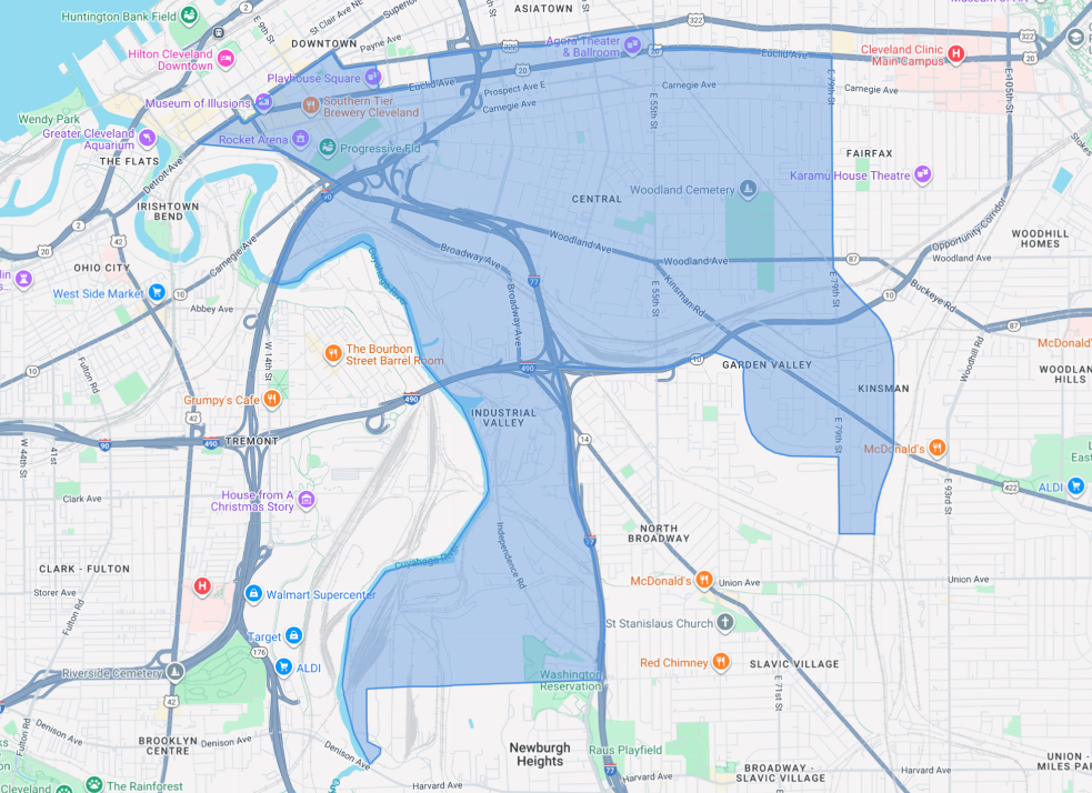 Map showing boundary of Ward 5