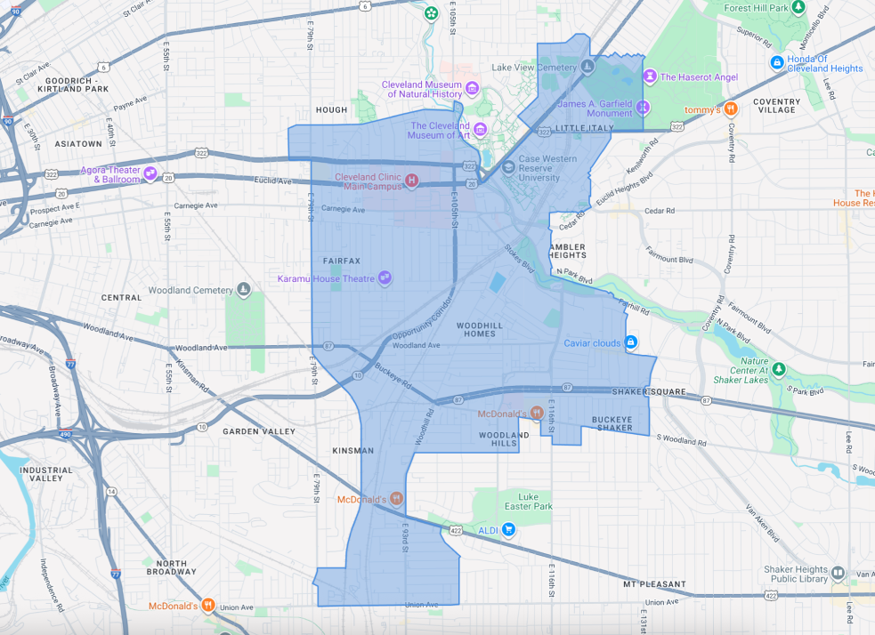 Map showing boundary of Ward 6