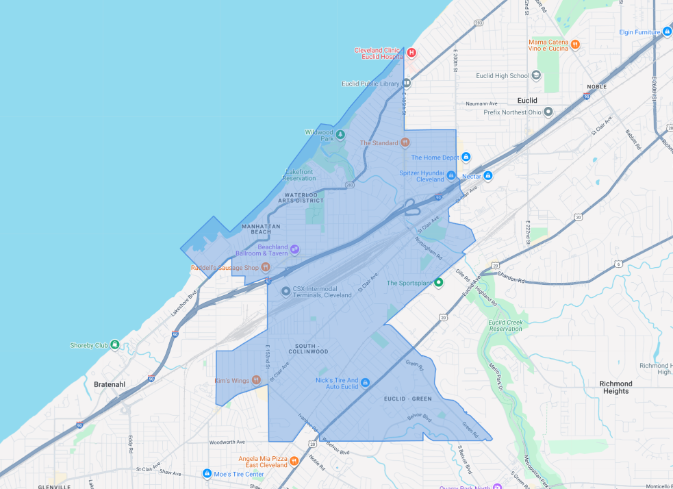 Map showing boundary of Ward 10