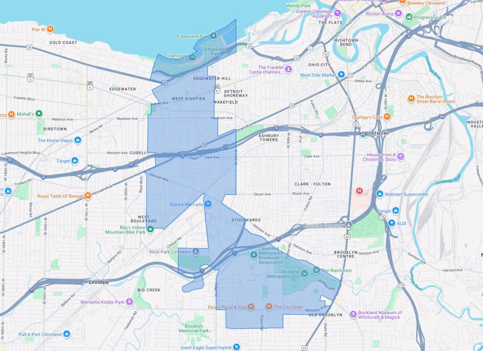 Map showing boundary of Ward 11