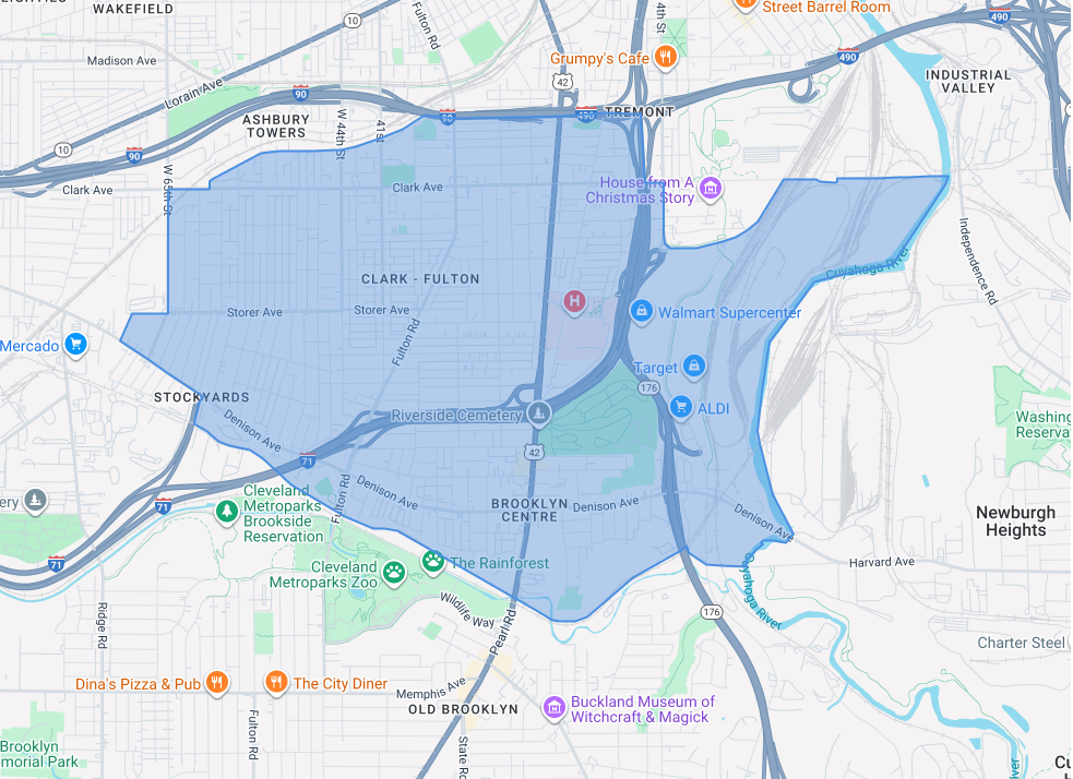 Map showing boundary of Ward 14
